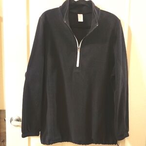 Livi For Lane Bryant Black Zip Up Fleece. Stand-Up Collar Draw String Waist NWOT